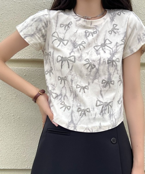 Achic(アシック)の「トップス(Tシャツ/カットソー・レディース・オフホワイト/アイボリー/ダークベージュ・M)」の2枚目の写真