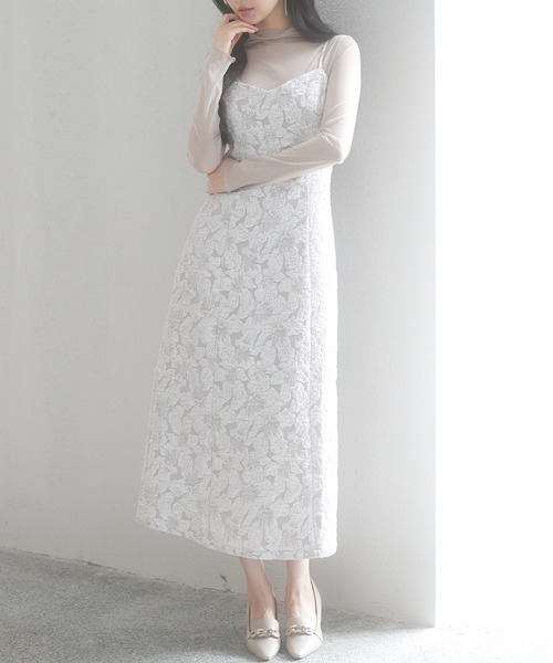 ⚠️セシル45さまご確認用⚠️プランテーション 25春夏 ジャガード ワンピース USAGI ONLINE限定カラー】jacquard line dress（マキシ丈/ロング