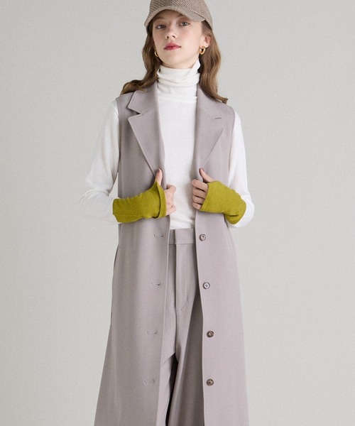 INED CLARO（イネドクラロ）の「TRストレッチジレワンピース【セットアップ対応】（ワンピース・レディース・ネイビー/ブラウン/サンドグレー・フリー）」の2枚目の写真