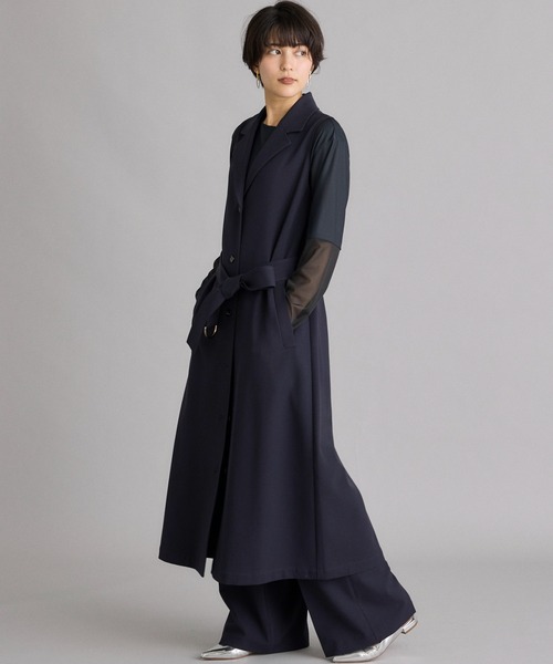 INED CLARO（イネドクラロ）の「TRストレッチジレワンピース【セットアップ対応】（ワンピース・レディース・ネイビー/ブラウン/サンドグレー・フリー）」の7枚目の写真