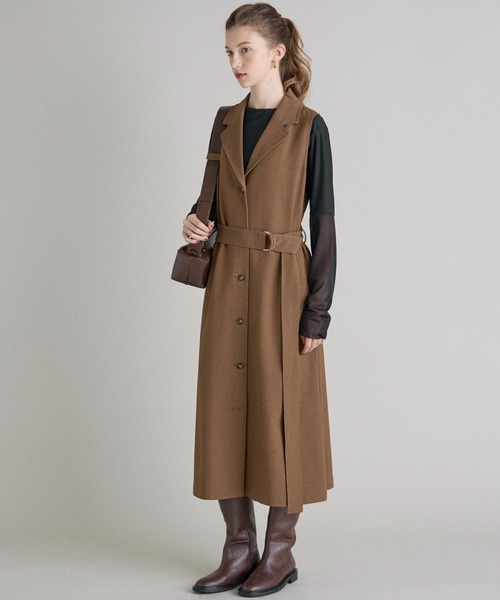 INED CLARO（イネドクラロ）の「TRストレッチジレワンピース【セットアップ対応】（ワンピース・レディース・ネイビー/ブラウン/サンドグレー・フリー）」の12枚目の写真