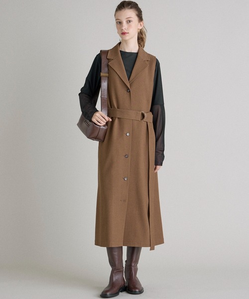 INED CLARO（イネドクラロ）の「TRストレッチジレワンピース【セットアップ対応】（ワンピース・レディース・ネイビー/ブラウン/サンドグレー・フリー）」の13枚目の写真