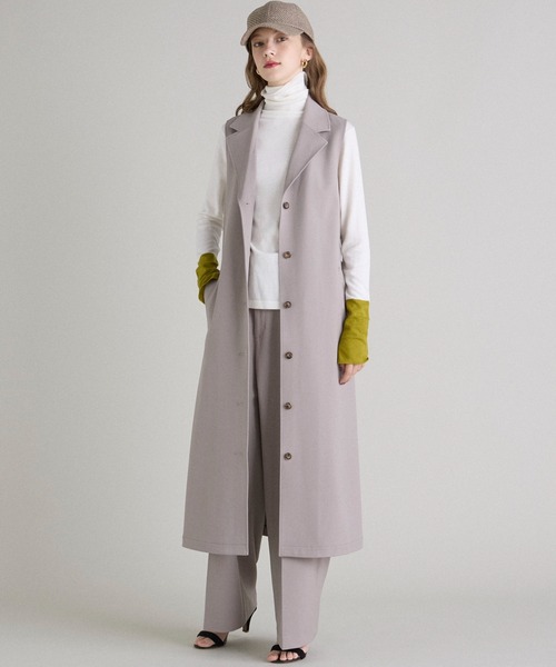 INED CLARO（イネドクラロ）の「TRストレッチジレワンピース【セットアップ対応】（ワンピース・レディース・ネイビー/ブラウン/サンドグレー・フリー）」の16枚目の写真