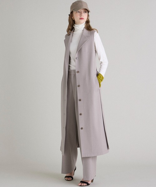 INED CLARO（イネドクラロ）の「TRストレッチジレワンピース【セットアップ対応】（ワンピース・レディース・ネイビー/ブラウン/サンドグレー・フリー）」の18枚目の写真