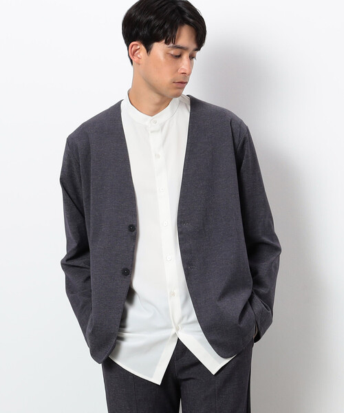 COMME CA ISM(コムサイズム)の「【セットアップ対応】 デニムライクジャージー ノーカラー ジャケット(ノーカラージャケット・メンズ・グレー/ネイビー・SMALL/MEDIUM/LARGE)」の9枚目の写真