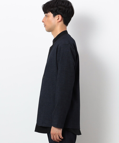 COMME CA ISM(コムサイズム)の「【セットアップ対応】 デニムライクジャージー ノーカラー ジャケット(ノーカラージャケット・メンズ・グレー/ネイビー・SMALL/MEDIUM/LARGE)」の15枚目の写真