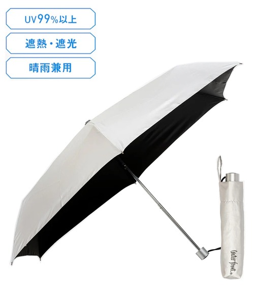 Waterfront（ウォーターフロント）の「銀行員の日傘 UVカット率99.9%以上【Waterfront】（折りたたみ傘・レディース・シルバー・F）」の8枚目の写真