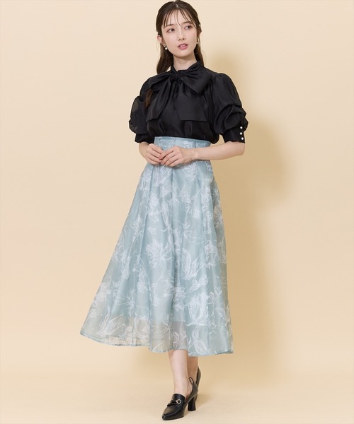 SWINGLE（スウィングル）の「オリジナルシアースモーキーフラワーフレアスカート（スカート・レディース・グリーン系その他/ブルー系その他/レッド系その他・FREE/X-SMALL）」の16枚目の写真