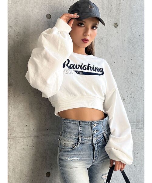 GYDA（ジェイダ）の「Ravishingショートスウェットプルオーバー（スウェット・レディース・オフホワイト/ブラック/ピンク・FREE）」の19枚目の写真