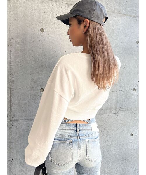 GYDA（ジェイダ）の「Ravishingショートスウェットプルオーバー（スウェット・レディース・オフホワイト/ブラック/ピンク・FREE）」の20枚目の写真