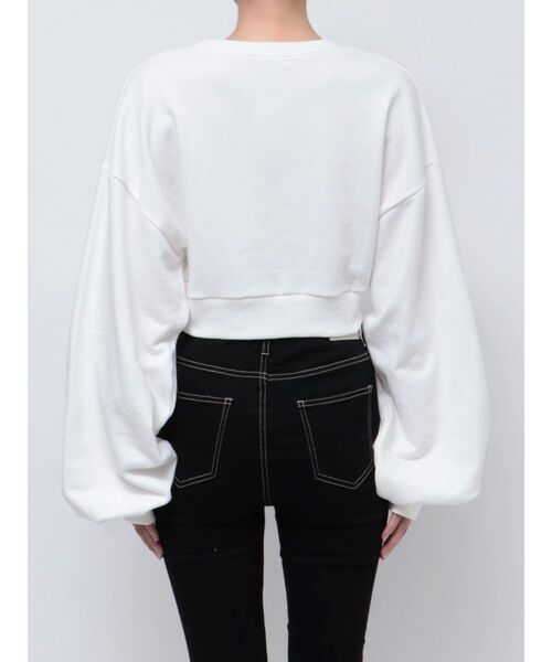 GYDA（ジェイダ）の「Ravishingショートスウェットプルオーバー（スウェット・レディース・オフホワイト/ブラック/ピンク・FREE）」の10枚目の写真