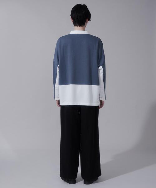 BROWNY(ブラウニー)の「BROWNY/ドルマンポンチハーフZIPT(Tシャツ/カットソー・メンズ・ホワイト/ブルー・LARGE/MEDIUM)」の18枚目の写真