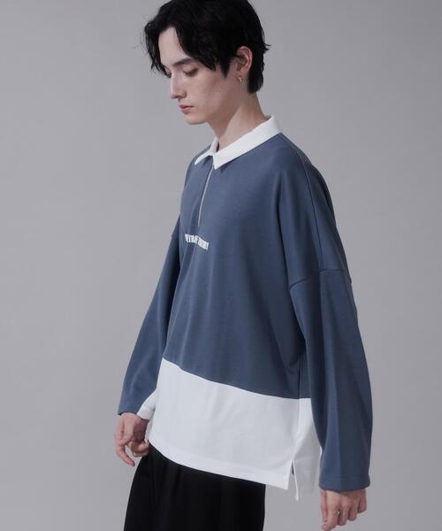 BROWNY(ブラウニー)の「BROWNY/ドルマンポンチハーフZIPT(Tシャツ/カットソー・メンズ・ホワイト/ブルー・LARGE/MEDIUM)」の14枚目の写真