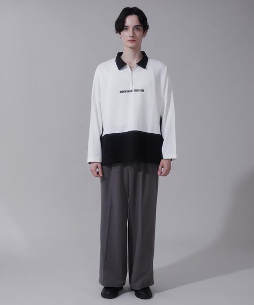 BROWNY(ブラウニー)の「BROWNY/ドルマンポンチハーフZIPT(Tシャツ/カットソー・メンズ・ホワイト/ブルー・LARGE/MEDIUM)」の9枚目の写真