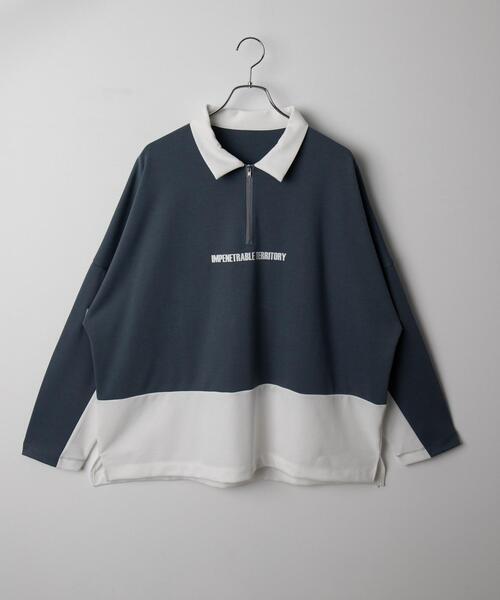 BROWNY(ブラウニー)の「BROWNY/ドルマンポンチハーフZIPT(Tシャツ/カットソー・メンズ・ホワイト/ブルー・LARGE/MEDIUM)」の19枚目の写真