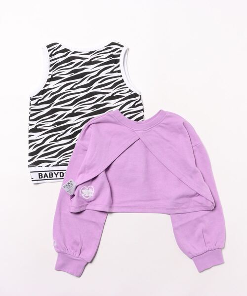 タンクトップ付きショート丈トレーナー 2枚セット 9672K（アンサンブル  