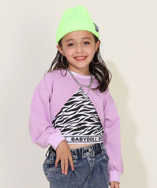 タンクトップ付きショート丈トレーナー 2枚セット 9672K（アンサンブル