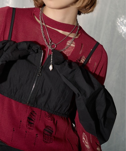 Ezick（エジック）の「Multi-fit 2way バルーンジップビスチェ（ベスト・レディース・アイボリー/ブラック・FREE）」の17枚目の写真