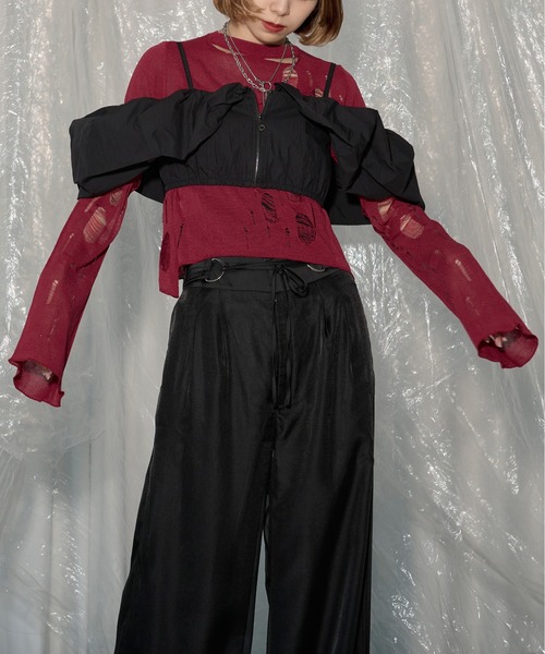 Ezick（エジック）の「Multi-fit 2way バルーンジップビスチェ（ベスト・レディース・アイボリー/ブラック・FREE）」の15枚目の写真