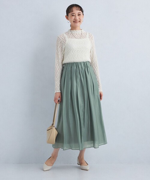 グリーンレーベル　シアーギャザースカート UNITED ARROWS green label relaxing｜[size SHORTあり]シアー