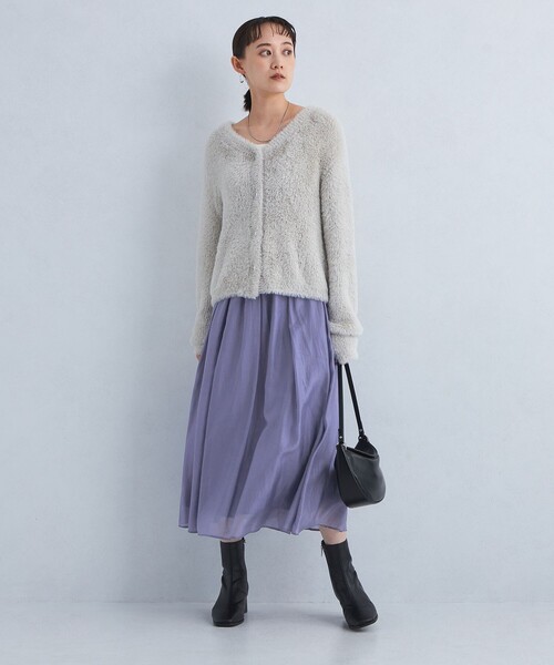 green label relaxing（グリーンレーベルリラクシング）の「シアー ギャザー スカート 3（スカート・レディース・ライトグレー/ロイヤルブルー/ダークグレー/ライラック/ケリーグリーン・FREE）」の17枚目の写真