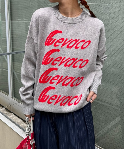 GEVACO(ゲバコ)の「【GEVACO/ゲバコ】スポーティーロゴジャガードプルオーバーニット(ニット/セーター・メンズ・ネイビー/ベージュ系その他/グレー・SMALL/MEDIUM/LARGE)」の14枚目の写真