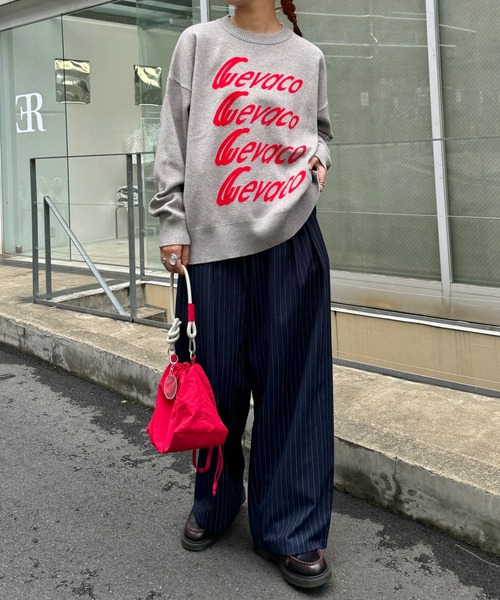 GEVACO(ゲバコ)の「【GEVACO/ゲバコ】スポーティーロゴジャガードプルオーバーニット(ニット/セーター・メンズ・ネイビー/ベージュ系その他/グレー・SMALL/MEDIUM/LARGE)」の20枚目の写真