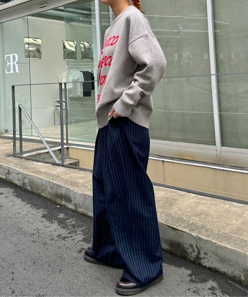 GEVACO(ゲバコ)の「【GEVACO/ゲバコ】スポーティーロゴジャガードプルオーバーニット(ニット/セーター・メンズ・ネイビー/ベージュ系その他/グレー・SMALL/MEDIUM/LARGE)」の21枚目の写真