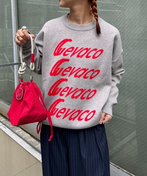 GEVACO(ゲバコ)の「【GEVACO/ゲバコ】スポーティーロゴジャガードプルオーバーニット(ニット/セーター・メンズ・ネイビー/ベージュ系その他/グレー・SMALL/MEDIUM/LARGE)」の15枚目の写真