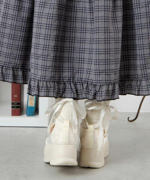 WEGO(ウィゴー)の「WEGO/レースアップベルクロシューズ(バレエシューズ・レディース・オフホワイト/ブラック・MEDIUM/LARGE)」の18枚目の写真