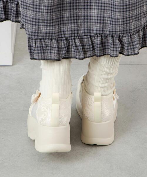 WEGO(ウィゴー)の「WEGO/レースアップベルクロシューズ(バレエシューズ・レディース・オフホワイト/ブラック・MEDIUM/LARGE)」の21枚目の写真