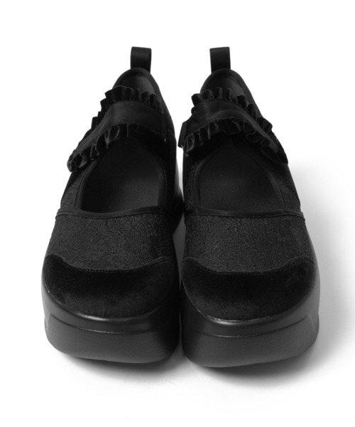 WEGO(ウィゴー)の「WEGO/レースアップベルクロシューズ(バレエシューズ・レディース・オフホワイト/ブラック・MEDIUM/LARGE)」の10枚目の写真