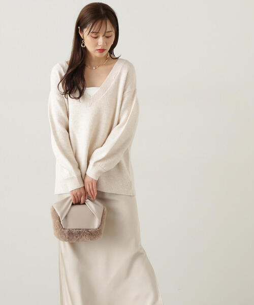 PROPORTION BODY DRESSING（プロポーションボディドレッシング）の「深Ｖニット / 1214270013（ニット/セーター・レディース・グレー/ダークグレー/ベージュ・FREE）」の9枚目の写真