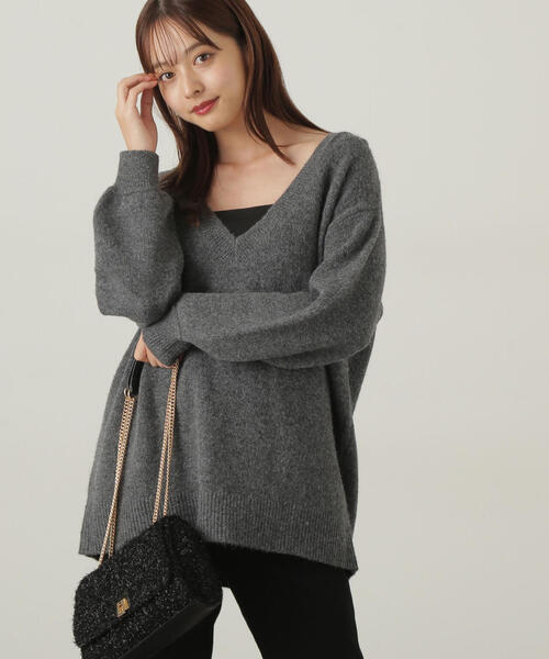 PROPORTION BODY DRESSING（プロポーションボディドレッシング）の「深Ｖニット / 1214270013（ニット/セーター・レディース・グレー/ダークグレー/ベージュ・FREE）」の2枚目の写真