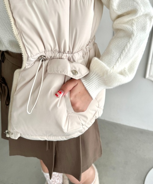 セール】ペプラムダウンベスト（ダウンジャケット/コート）｜Loueme