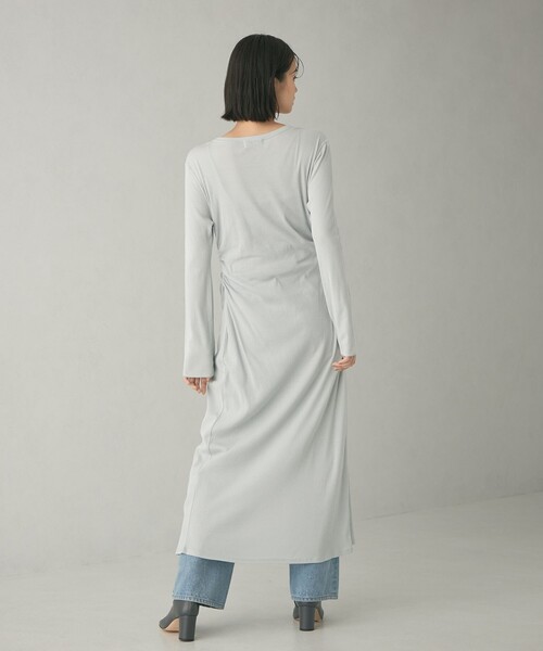 EMMEL REFINES（エメルリファインズ）の「＜EMMEL REFINES＞EM テレコ カーディガン ワンピース（ワンピース・レディース・ネイビー/ライトブルー・FREE）」の5枚目の写真