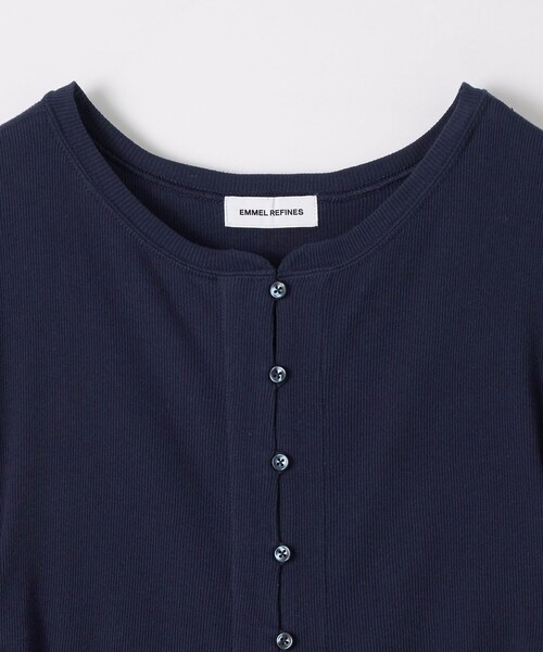 EMMEL REFINES（エメルリファインズ）の「＜EMMEL REFINES＞EM テレコ カーディガン ワンピース（ワンピース・レディース・ネイビー/ライトブルー・FREE）」の9枚目の写真