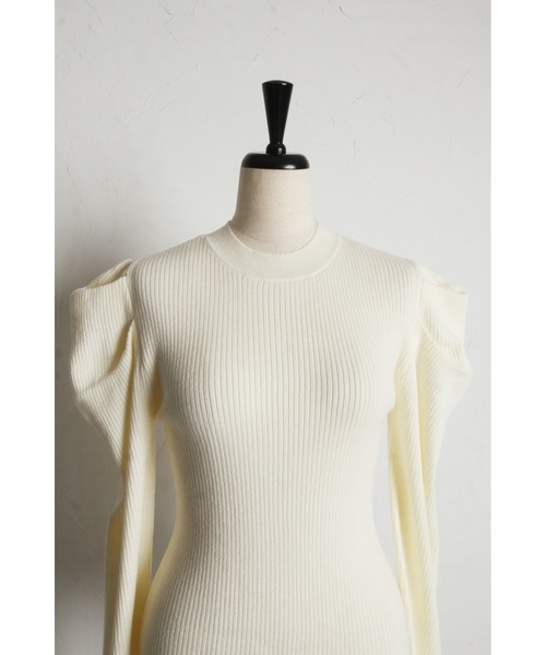 &. NOSTALGIA(アンドドットノスタルジア)の「パワショルラメリブニットプルオーバー(ニット/セーター・レディース・オフホワイト/ブラック・M)」の20枚目の写真