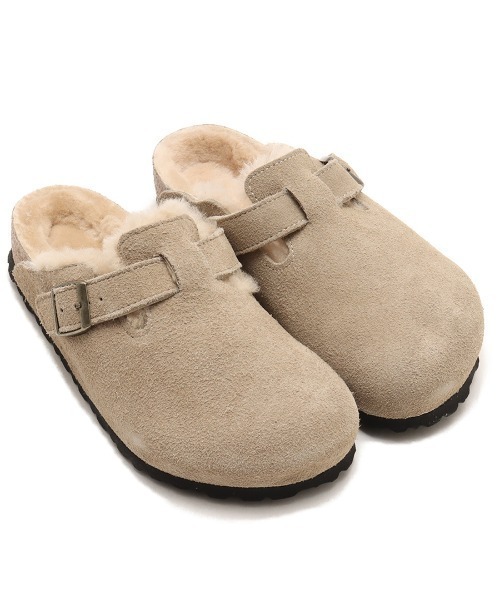 BIRKENSTOCK BOSTON SHEARLING LEVE TAUPE LAF