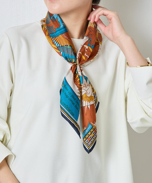 manipuri/花柄シルクスカーフ