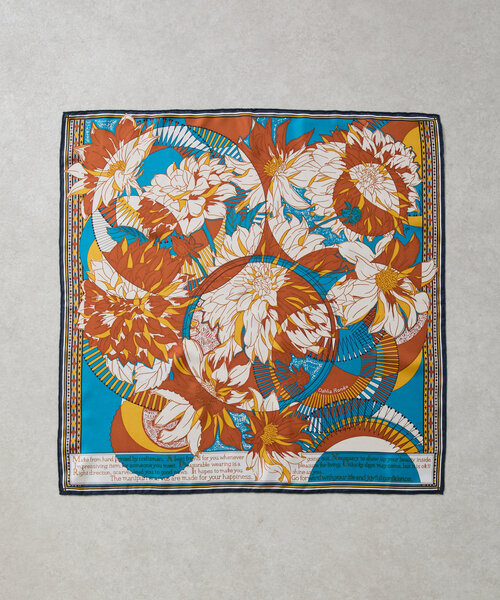 manipuri/花柄シルクスカーフ