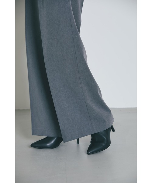 &. NOSTALGIA（アンドドットノスタルジア）の「釦デザインハイウエストタックパンツ（スラックス・レディース・グレー/ブラック・S/M）」の9枚目の写真