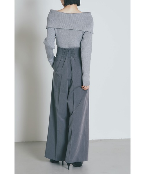 &. NOSTALGIA（アンドドットノスタルジア）の「釦デザインハイウエストタックパンツ（スラックス・レディース・グレー/ブラック・S/M）」の10枚目の写真