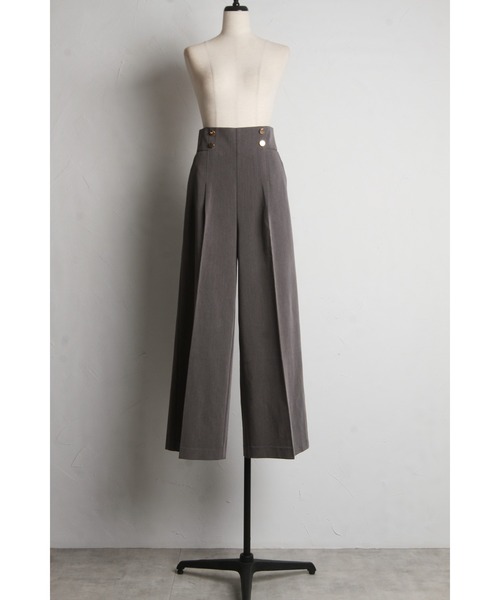 &. NOSTALGIA（アンドドットノスタルジア）の「釦デザインハイウエストタックパンツ（スラックス・レディース・グレー/ブラック・S/M）」の18枚目の写真