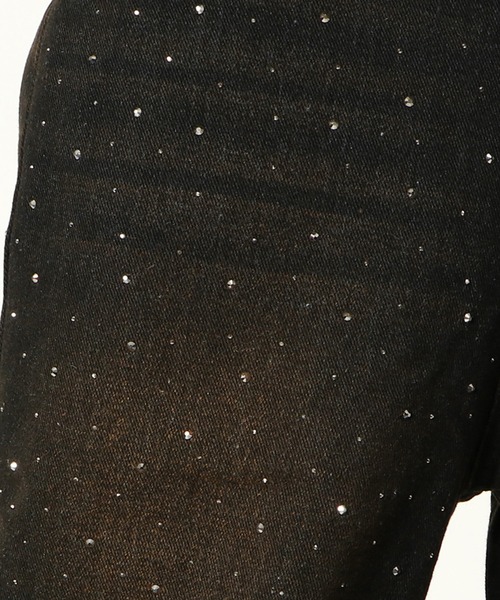 GORGE（ゴージ）の「《ラインストーンきらめき×美脚ストレート》レディース デニムパンツ ワイド ストレートパンツ 春夏秋冬 映え（デニムパンツ・レディース・ブラック/ブルー系その他/ライトブラック/ライトブルー・S/M）」の5枚目の写真