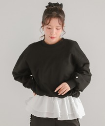 オーガンジーフリルレイヤードスウェット（スウェット）｜Fit