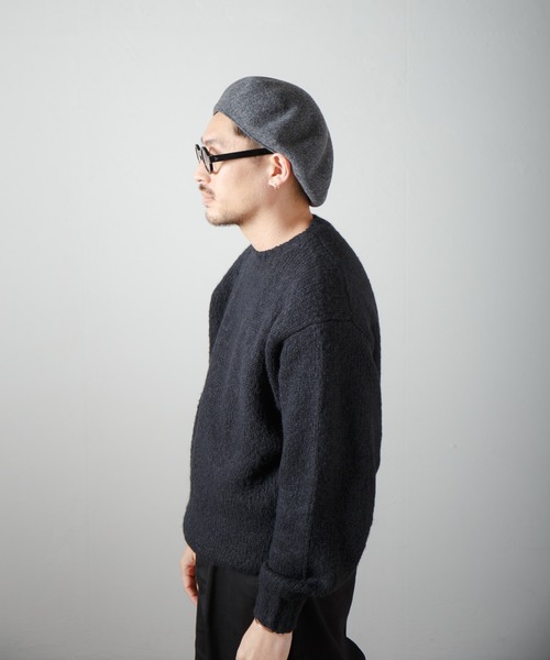 RACAL(ラカル)の「Classic Basque Beret / クラシックバスクベレー(ハンチング/ベレー帽・メンズ・ブラック/チャコールグレー/モカ/ネイビー・MEDIUM/LARGE)」の5枚目の写真