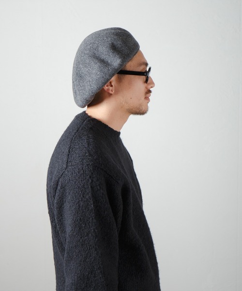 RACAL(ラカル)の「Classic Basque Beret / クラシックバスクベレー(ハンチング/ベレー帽・メンズ・ブラック/チャコールグレー/モカ/ネイビー・MEDIUM/LARGE)」の6枚目の写真