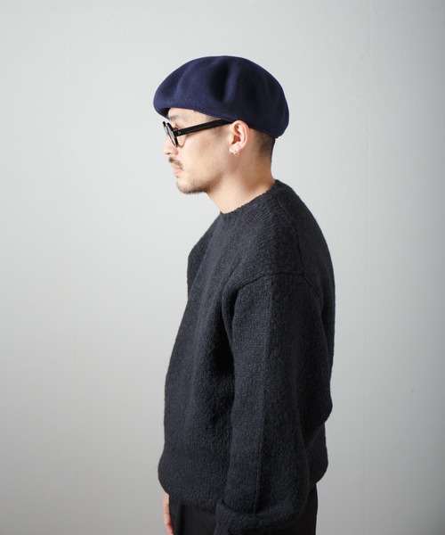 RACAL(ラカル)の「Classic Basque Beret / クラシックバスクベレー(ハンチング/ベレー帽・メンズ・ブラック/チャコールグレー/モカ/ネイビー・MEDIUM/LARGE)」の15枚目の写真