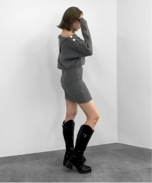 ☘️24新作 ♡ Ted Baker 紺色ニットミニワンピース 新品♡　300 付け襟マーメイドニットワンピ – BUNNY APARTMENT